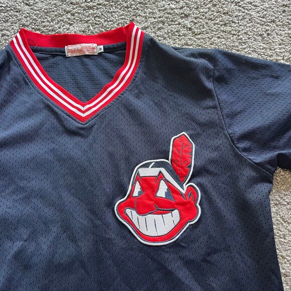 Mitchell & Ness Cleveland Indians #12 Jersey Blue MLB Men’s Sz Medium - Picture 2 of 7